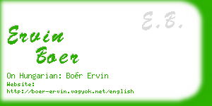 ervin boer business card